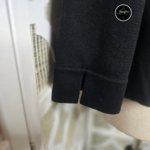 Rafaella Black Scoop Neck 3/4 Sleeve Cardigan Size Large - Picture 7 of 11